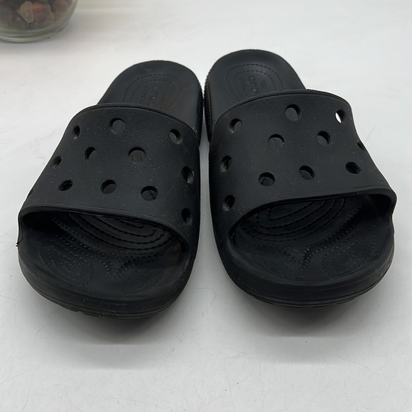 Crocs Black Slide Sandals Size 10 W/8 M. CR2804D - Picture 2 of 8